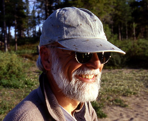Dave Rudkin feeds the mosquitoes at Twin Lakes