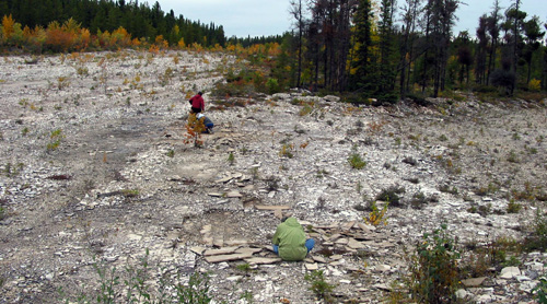 Members of the field party doing exploratory work in 2004.