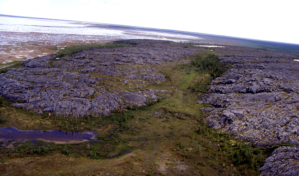 island-edge-near-hbc1 From a helicopter it is easy to see the outlines of the islands that existed 445 million years ago.