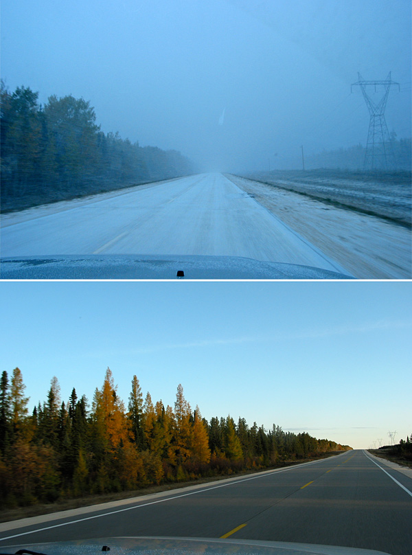 morning_weather What a difference a few minutes can make! Fortunately for us, the weather improved dramatically as we moved away from the lake.