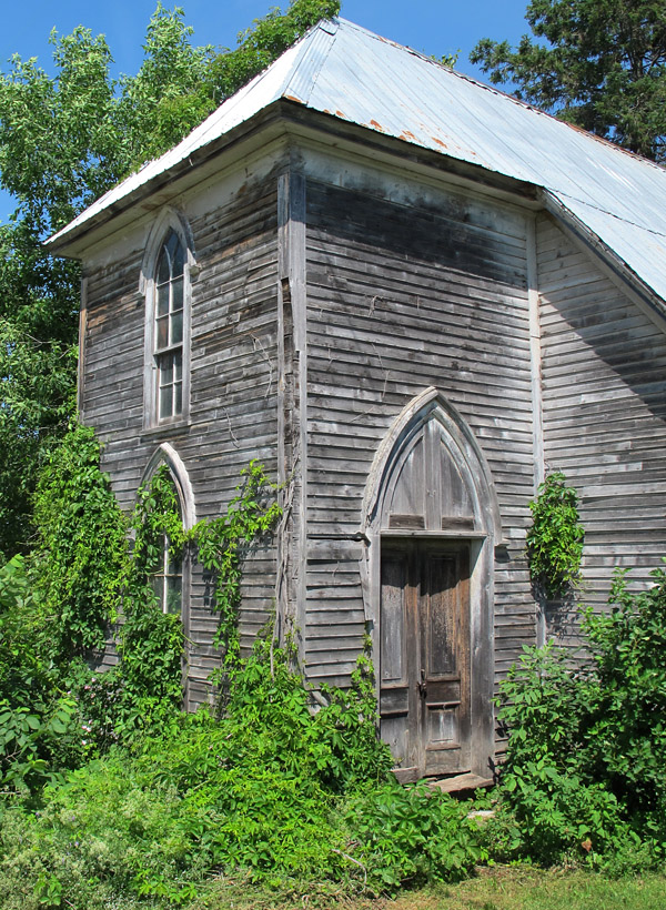 Just up the road stands this lovely overgrown Baptist church.