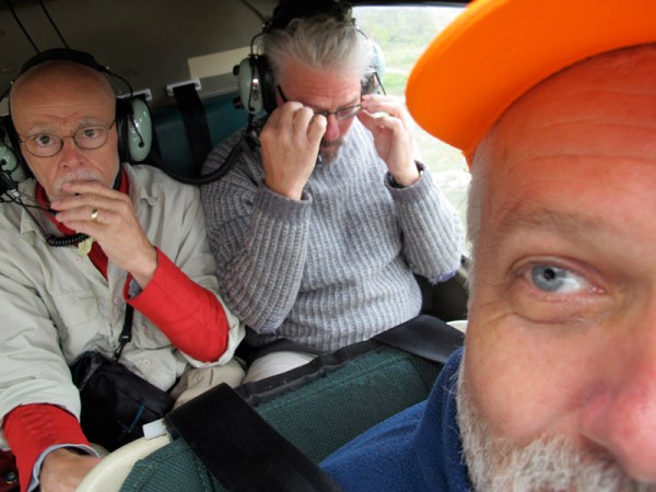 Dave Rudkin and Brian Pratt, sitting behind me, look a bit wary