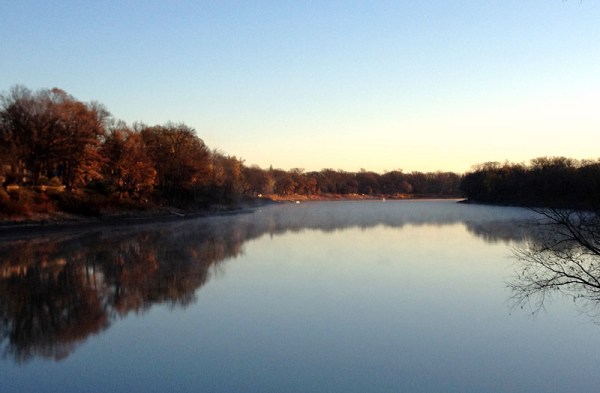 The calm Red River on a Winnipeg autumn morning, just a few minutes from home.